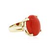 Image 2 : 14KT Yellow Gold 7.96 ctw Coral and Diamond Ring