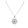 Image 2 : 14KT White Gold 8.42 ctw Tanzanite and Diamond Pendant With Chain