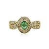 Image 1 : 14KT Yellow Gold 0.82 ctw Emerald and Diamond Ring