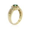 Image 3 : 14KT Yellow Gold 0.82 ctw Emerald and Diamond Ring