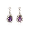 Image 1 : 14KT White Gold 2.72 ctw Amethyst and Diamond Earrings