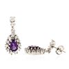 Image 2 : 14KT White Gold 2.72 ctw Amethyst and Diamond Earrings