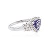 Image 2 : 14KT White Gold 1.20 ctw Tanzanite and Diamond Ring