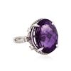 Image 2 : 14KT White Gold 17.85 ctw Amethyst and Diamond Ring