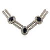 Image 1 : 14KT White Gold 15.64 ctw Sapphire and Diamond Necklace