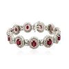 Image 1 : 14KT White Gold 10.89 ctw Ruby and Diamond Bracelet
