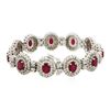 Image 2 : 14KT White Gold 10.89 ctw Ruby and Diamond Bracelet
