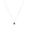 Image 1 : 14KT White Gold 1.58 ctw Emerald and Diamond Pendant With Chain