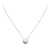Image 1 : 14KT White Gold Pearl and Diamond Pendant With Chain