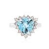 Image 1 : 14KT White Gold 4.19 ctw Blue Topaz and Diamond Ring