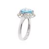 Image 3 : 14KT White Gold 4.19 ctw Blue Topaz and Diamond Ring