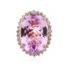 Image 1 : 14KT Rose Gold 45.02 ctw GIA Certified Kunzite and Diamond Ring
