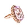 Image 2 : 14KT Rose Gold 45.02 ctw GIA Certified Kunzite and Diamond Ring