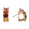 Image 2 : 14KT Yellow Gold 4.32 ctw Multicolor Sapphire and Diamond Earrings
