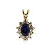 Image 1 : 14KT Yellow Gold 0.70 ctw Sapphire and Diamond Pendant