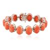 Image 1 : 14KT White Gold 64.92 ctw Coral and Diamond Bracelet