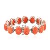 Image 2 : 14KT White Gold 64.92 ctw Coral and Diamond Bracelet