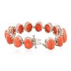 Image 3 : 14KT White Gold 64.92 ctw Coral and Diamond Bracelet