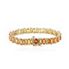 Image 2 : 14KT Yellow Gold 17.02 ctw Orange Sapphire and Diamond Bracelet