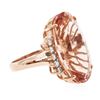 Image 2 : 14KT Rose Gold 23.97 ctw GIA Certified Morganite and Diamond Ring