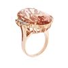 Image 3 : 14KT Rose Gold 23.97 ctw GIA Certified Morganite and Diamond Ring