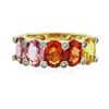 Image 1 : 14KT Yellow Gold 4.81 ctw Multicolor Sapphire and Diamond Ring