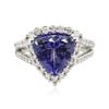Image 1 : 14KT White Gold 4.74 ctw Tanzanite and Diamond Ring