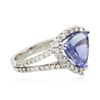 Image 2 : 14KT White Gold 4.74 ctw Tanzanite and Diamond Ring