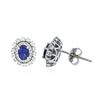 Image 2 : 14KT White Gold 1.04 ctw Sapphire and Diamond Earrings