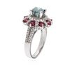 Image 3 : 14KT White Gold 1.89 ctw Fancy Blue Diamond and Ruby Ring