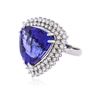 Image 2 : 14KT White Gold GIA Certified 20.57 ctw Tanzanite and Diamond Ring