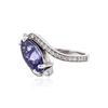 Image 2 : 14KT White Gold 2.87 ctw Tanzanite and Diamond Ring