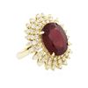Image 2 : 14KT Yellow Gold 10.60 ctw Ruby and Diamond Ring