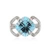 Image 1 : 14KT White Gold 6.50 ctw Topaz and Diamond Ring