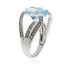 Image 3 : 14KT White Gold 6.50 ctw Topaz and Diamond Ring