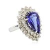 Image 2 : 14KT White Gold GIA Certified 9.22 ctw Tanzanite and Diamond Ring