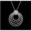 Image 2 : 14KT White Gold 0.90 ctw Diamond Pendant With Chain