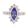 Image 1 : 14KT White Gold 1.18 ctw Tanzanite and Diamond Ring