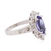 Image 2 : 14KT White Gold 1.18 ctw Tanzanite and Diamond Ring