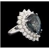 Image 2 : 14KT White Gold 12.42 ctw Topaz and Diamond Ring