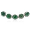 Image 2 : SILVER 132.75 ctw Green Beryl and White Sapphire Necklace