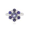 Image 1 : 14KT White Gold 1.37 ctw Tanzanite, Sapphire and Diamond Ring