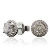 Image 2 : 18KT White Gold 3.14 ctw Diamond Stud Earrings