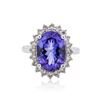 Image 1 : 14KT White Gold 5.66 ctw Tanzanite and Diamond Ring