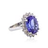 Image 2 : 14KT White Gold 5.66 ctw Tanzanite and Diamond Ring