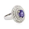 Image 2 : 18KT White Gold 2.42 ctw Tanzanite and Diamond Ring