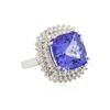 Image 2 : 14KT White Gold GIA Certified 14.89 ctw Tanzanite and Diamond Ring
