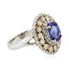 Image 2 : 14KT Two-Tone Gold 1.73 ctw Tanzanite and Diamond Ring