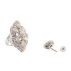 Image 2 : 14KT White Gold 6.82 ctw Ring & Earring Suite