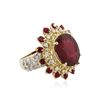 Image 2 : 14KT Yellow Gold 13.53 ctw Ruby and Diamond Ring
